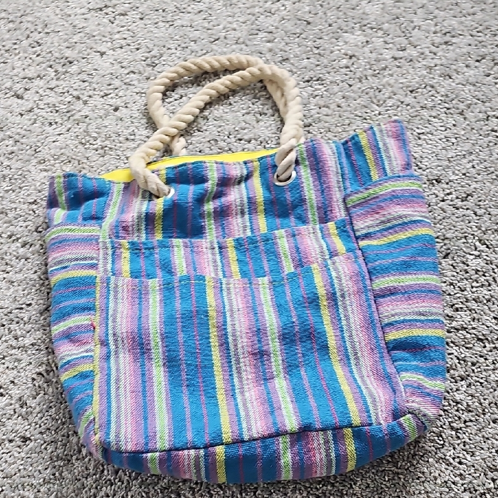 Kids Striped Blue and Pink Tote Bag